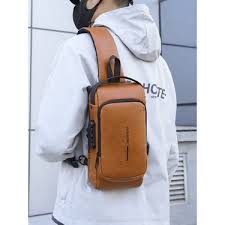 Mochila CUERO Antirrob Puerto Usb marron
